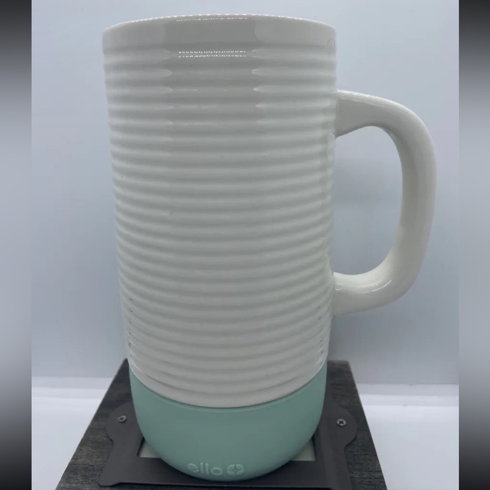 Ello Jane Ceramic Travel Mug No Lid Rubber Bottom Green ✨